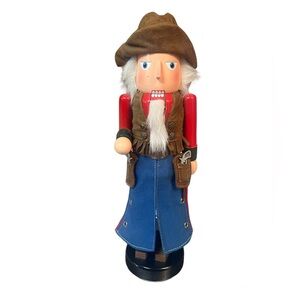 Wooden nutcracker with holster and guns Cowboy‎ 13.5”